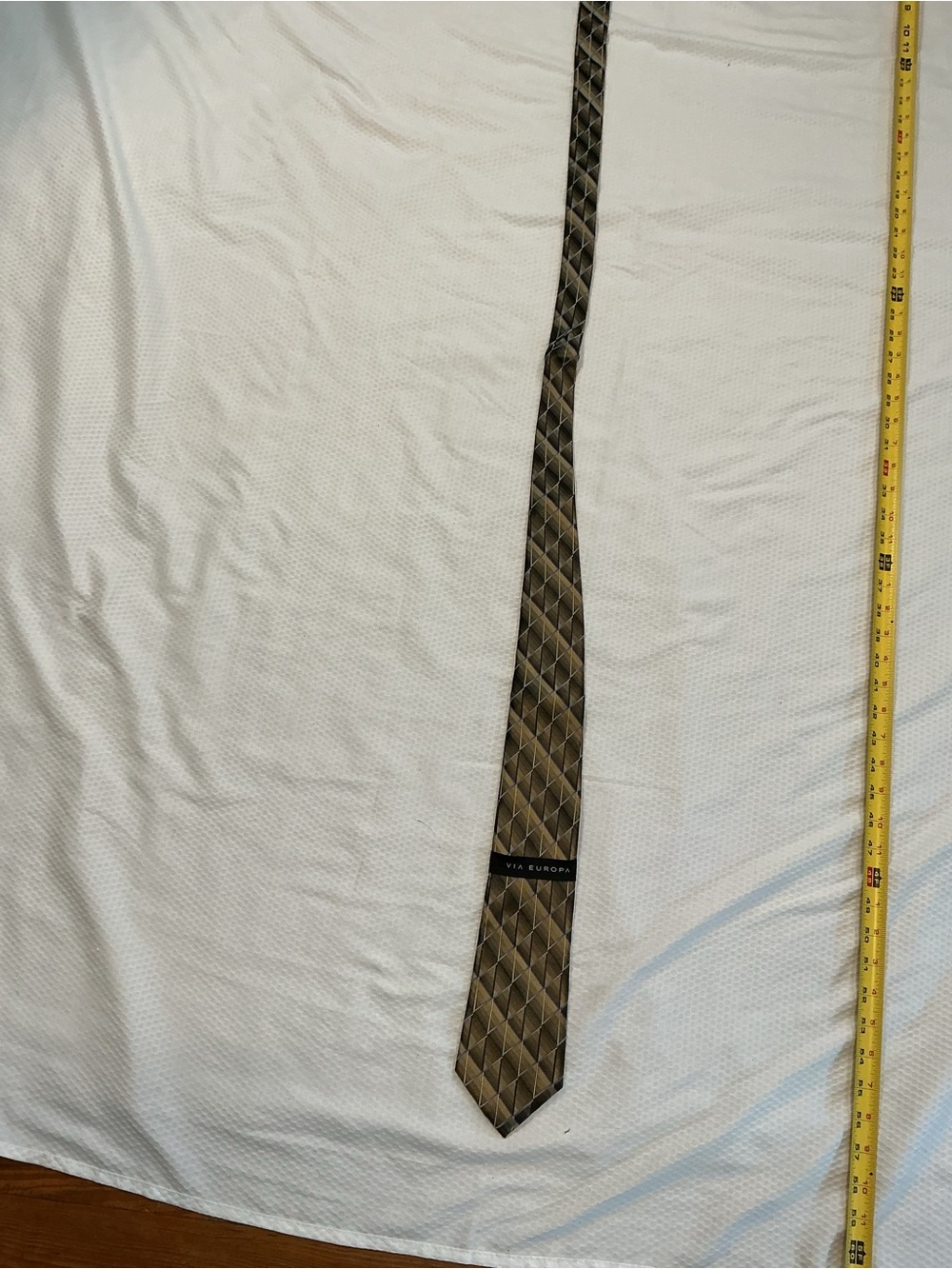 Via Europa Brown Geometric Silk Men's Tie